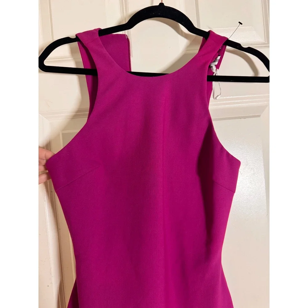 Elizabeth and James Magenta Pink Halter Neck Sheath NWT Size 4 Cocktail Mini - Picture 3 of 12